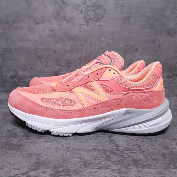 NEW BALANCE 990v6 Made in USA Running Shoes Mens Size 12 Sunrise Rose‎ White